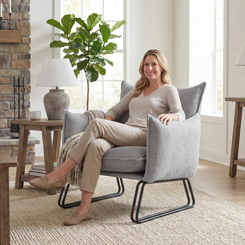 Beverli Accent Stool, Grey