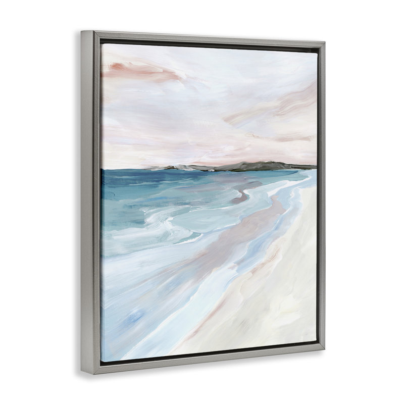 Cadre flottant Faded Coastal Serenity, design par Ian C., Cadre flottant gris lustré, H 21 po x l 17 po