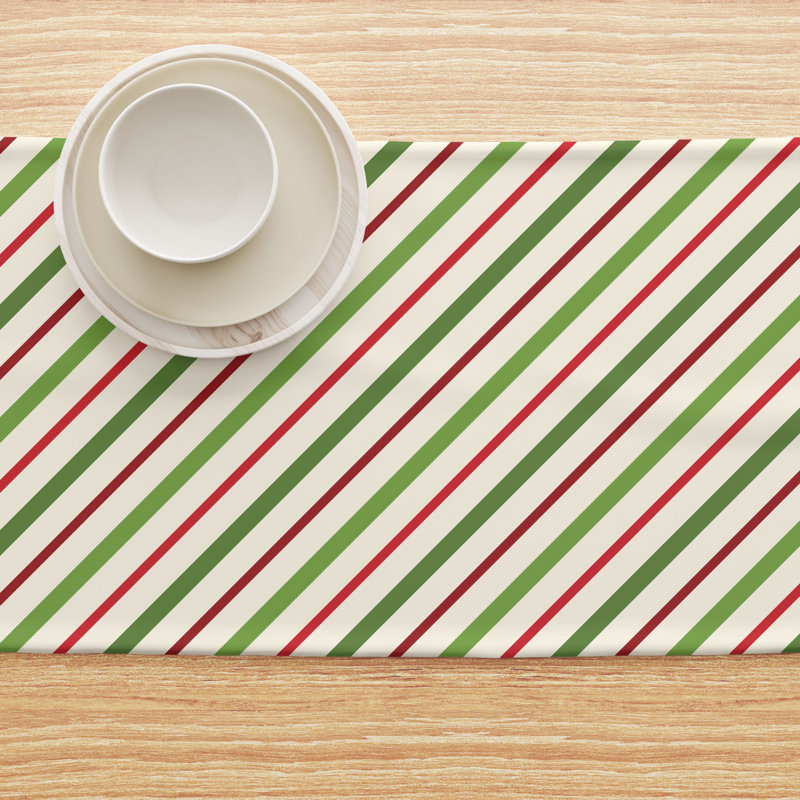 Englert Christmas and Diagonal Stripe Table Runner, 108" L x 14" W