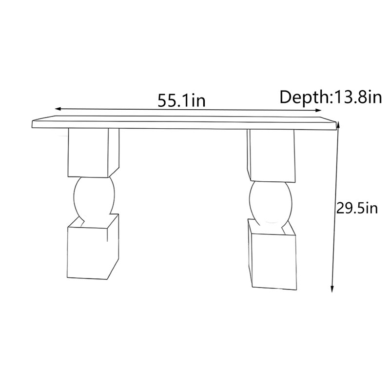 Chinese Style Solid Wood Entryway Table, 29.5" H x 55.1" W x 13.8" D