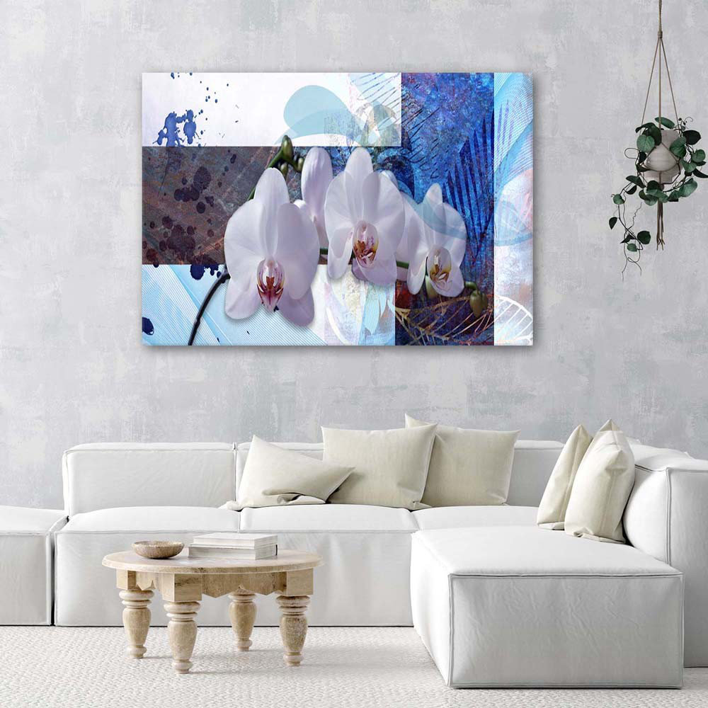 Leinwandbild Orchid Abstract Blue