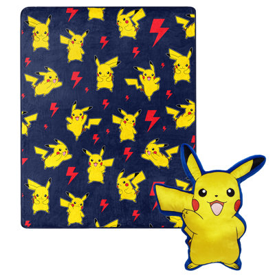 Pokemon Lightning Zap Silk Touch with Plush Hugger Throw