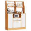 Grande armoire de cuisine avec tiroirs, tablettes réglables et station de café - Buffet autoportant pour salle à manger, salon, entrée