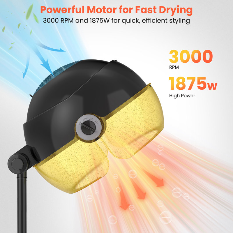 Fareed 1875W Freestanding Ionic Hooded Hair Dryer, Gold