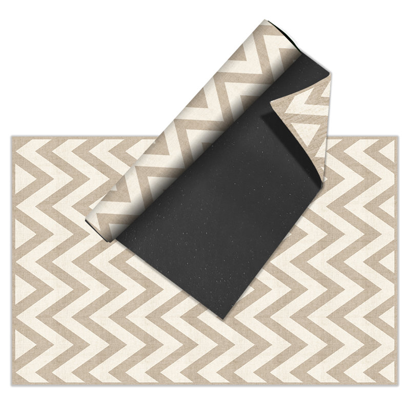 Rinnes Chevron Vinyl Machine Printed Area Rug, Rectangle 140 x 200cm