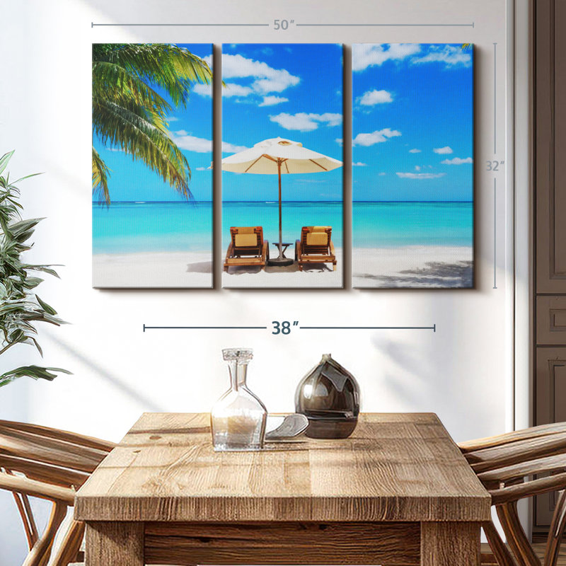 «Beach Deckchairs», 3 pièces, H 32 po x l 50 po