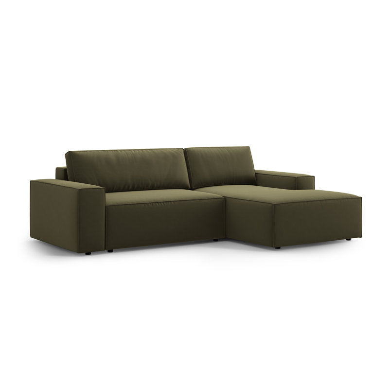 Alisbha 2 Seater Velvet Sofa Bed, Green