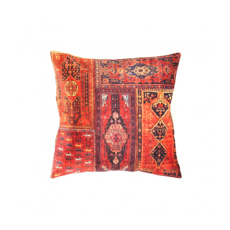 Square Pillow Cover & Insert, Red Patchwork