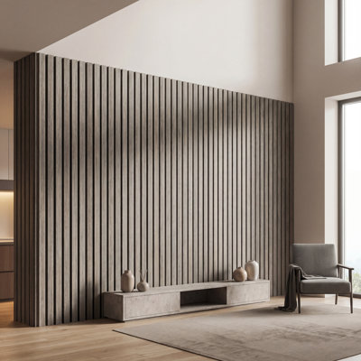 Linear WPC Exterior Wall Slat Siding and Cladding Panels 94.5 in x 8.62 in