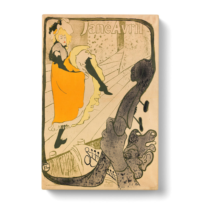 Jane Avril Vol.2 by Henri De Toulouse-Lautrec - Wrapped Canvas Painting, 50cm H x 35cm W x 3cm D