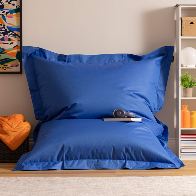 Bazaar Bag Water-Resistant XL Floor Cushion Bean Bag, Blue