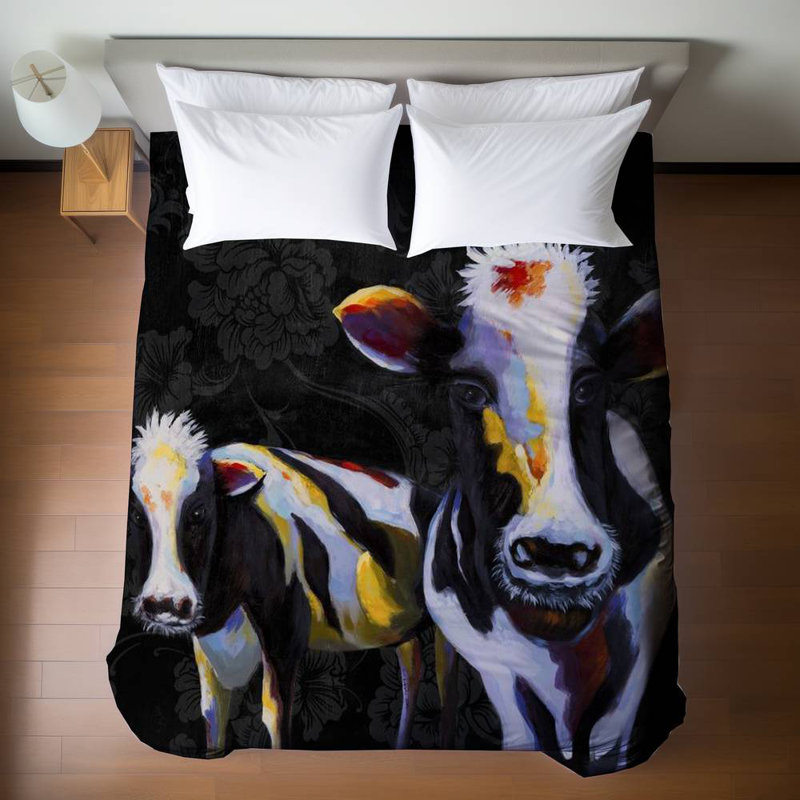 Rustic Queen Duvet Cover | Two Funny Cows Design | Farm Decor