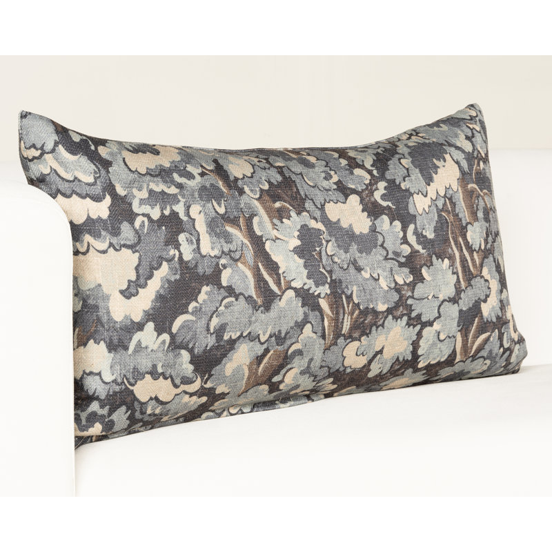 Coussin Cascade Tongas, Bleu, Polyester, Rectangle H 14 po x l 36 po