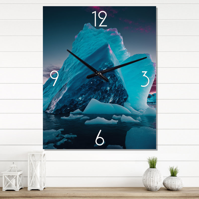 Horloge murale côtière surdimensionnée bleu et blanc North Atlantic III, Grand