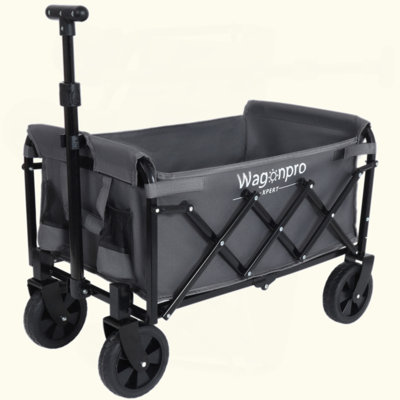 Expandable Dual-Layer Utility Wagon With 100% Extra Space - Grocery Cart For Camping, Shopping, Sports, Gardening, Fishing