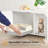 Litter Box Enclosure, Cat Litter Box Furniture with Removable Divider, Large Hidden Litter Box Furniture, Wooden Cat House, End Side Table, 31" L x 17.5" W x 19.7" H, White