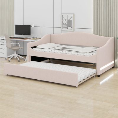 Upholstered Daybed With Light And Trundle