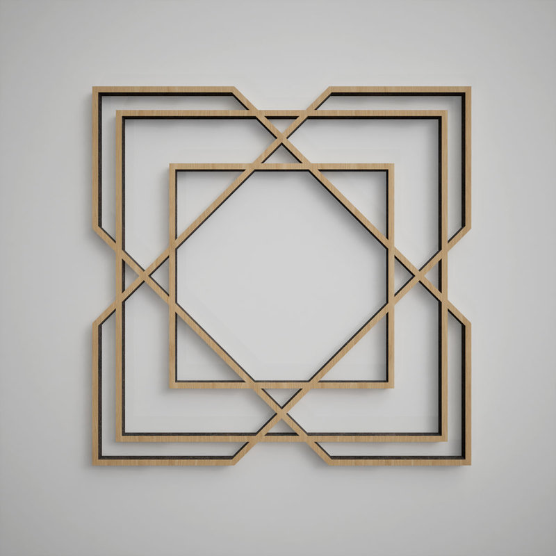 Lakewood Decorative Fretwork Wood Wall Panels, Small, 11 3/8"W x 11 3/8"H x 3/8"T, White Oak