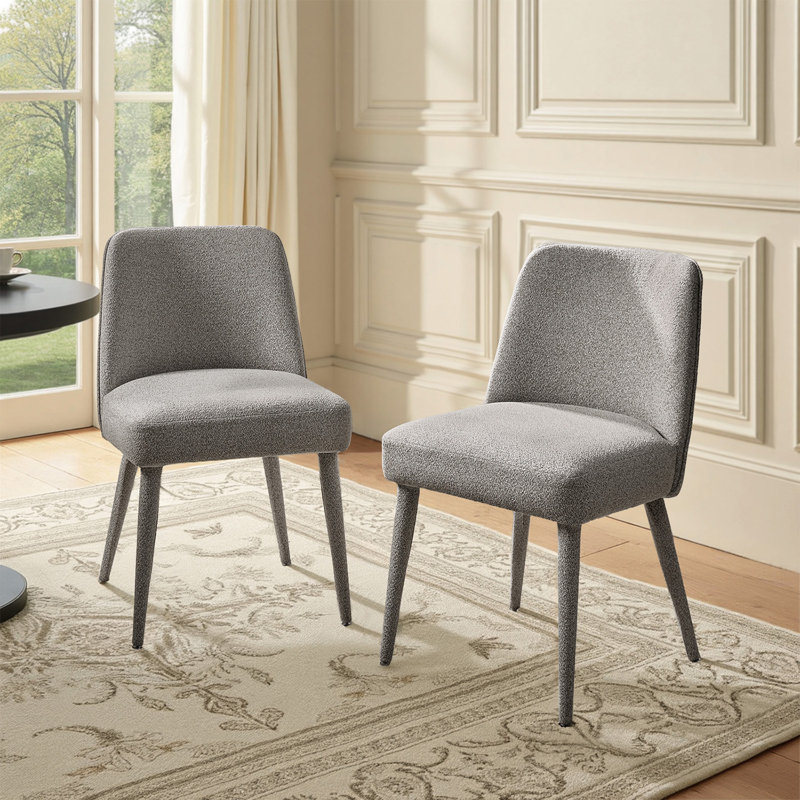  Ensemble de 2 chaises rembourrées Verity, Gris