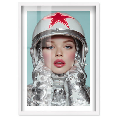 «Retro Space II Shadowbox» par Coastal Glam Art par Notoriart, cadre blond, 16 x 24
