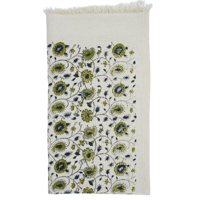 Essuie-mains gaufré à motif de blocs à main - mélange parfait de style et de fonctionnalité pour votre salle de bain (Rakhibel, vert)