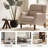 Mid Century Upholstered Accent Chair Wingback Armchair with Solid Wood Legs-372553069