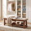 Upholstered Foam Bench with Shelves