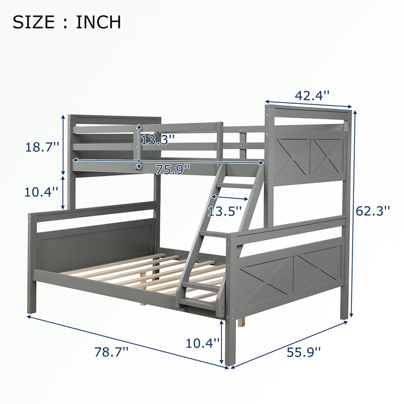 Lit plateforme double Hadessa, gris