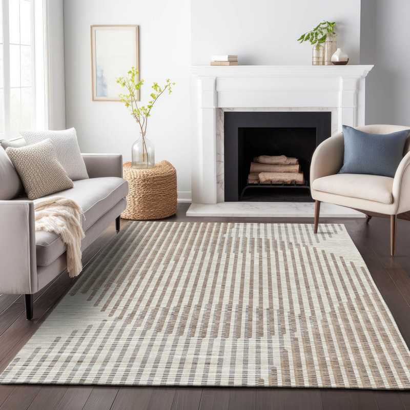 Machine Washable Indoor/Outdoor Chayden ACN1001 Beige, Rectangle 9' x 12'