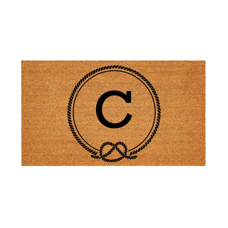Coastal Coir Mat Nautical Monogram 28x16" , C