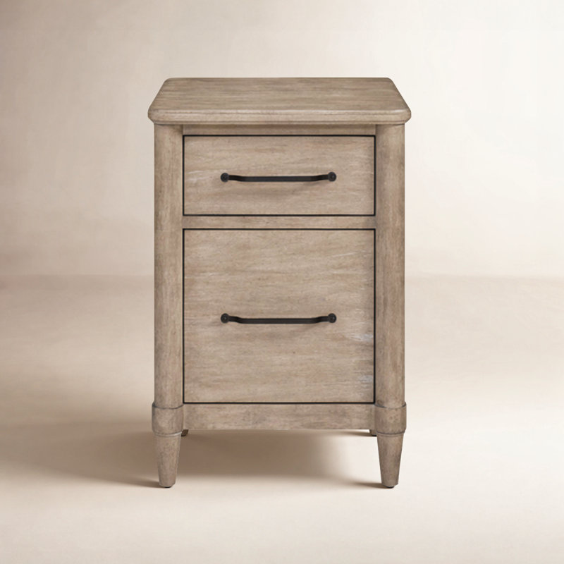 Dana Heights 2-Drawer File Cabinet – Sand Finish, Mindi Veneer, Brown