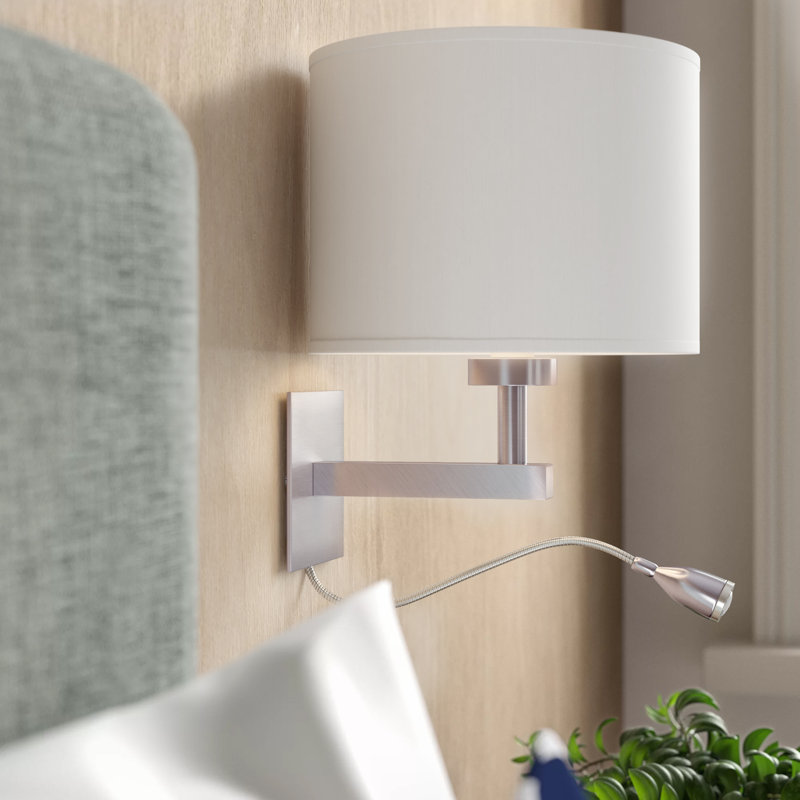 Audra LED Armed Sconce, Satin Silver