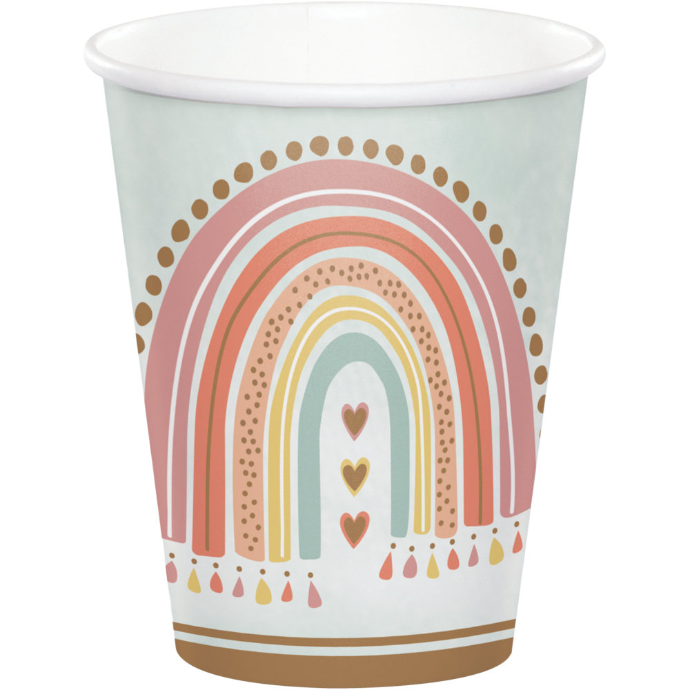 Creative Converting Rainbow Hot/Cold Paper Paper Cups 12 Oz., 8 ct