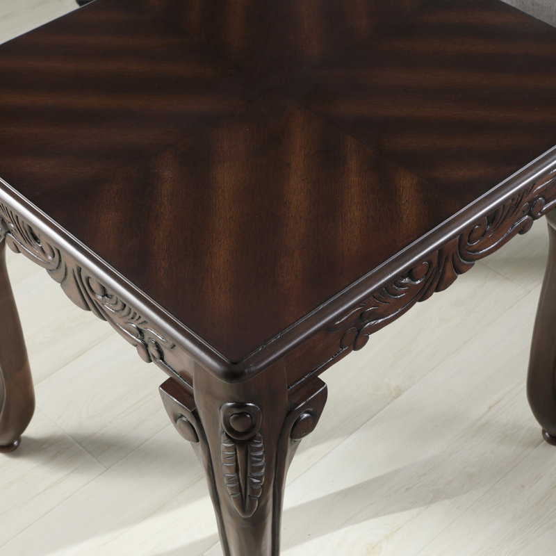 3Pc Dark Cherry Finish Coffee & End Table Set, End Table
