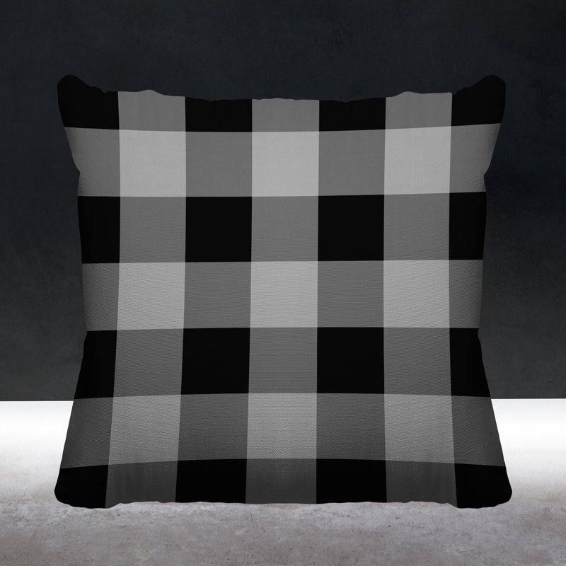 Coussin décoratif intérieur / extérieur Autumn, 19 po x 19 po, Noir, Carré