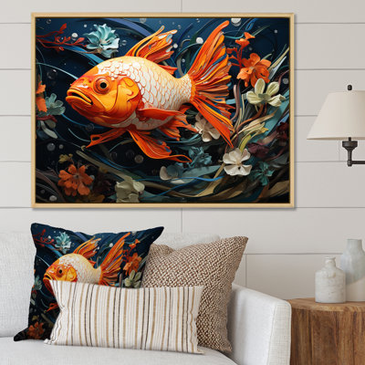 Attia - poisson orange géométrique I - imprimé