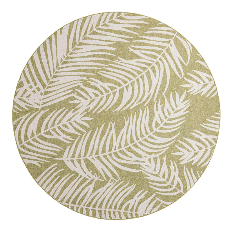 Amanda Floral Green/Ivory Indoor / Outdoor Area Rug, Round 10'