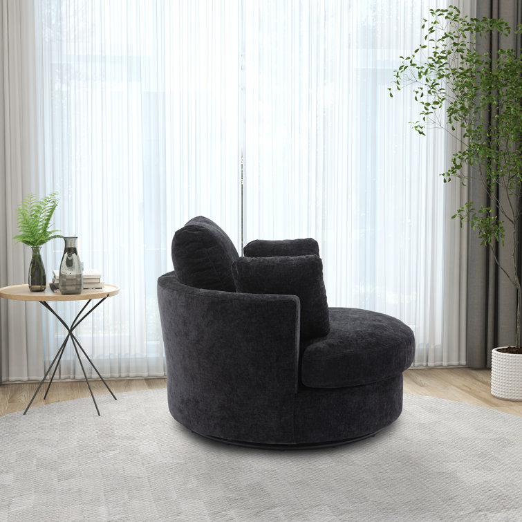 Dahlonega Upholstered Swivel Barrel Chair