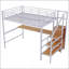 Lit mezzanine double en métal avec bureau-1903797185