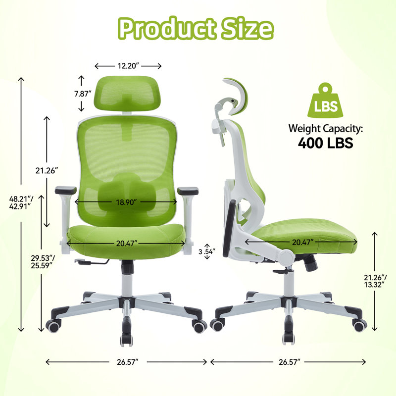 Fauteuil de bureau ergonomique Mawgan, Vert