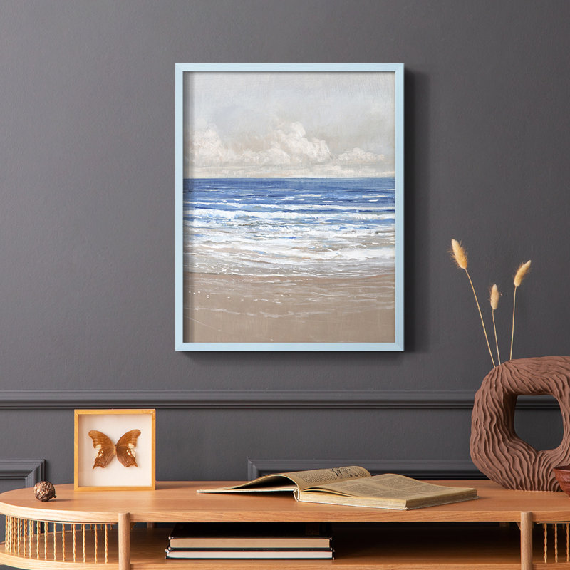 StressFree II Framed Print - Solid Wood, Blue, 10" H x 8" W
