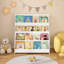 Bibliothèque à 4 niveaux, tablettes pour livres pour tout-petits, aide à organiser les chambres, les salles de jeux et les salles de classe, blanc