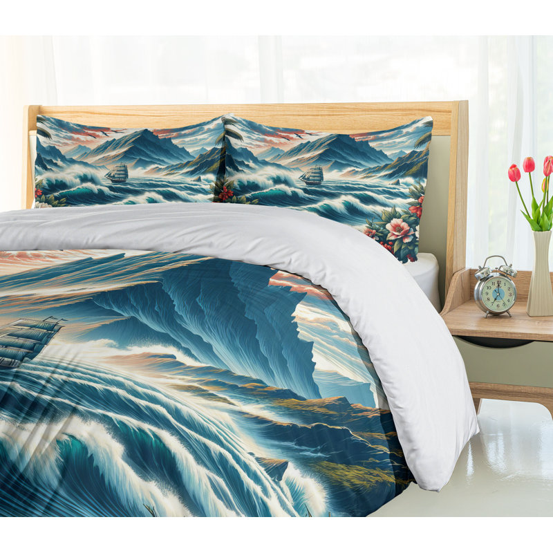 Nautical Duvet Cover, King Duvet Cover + 2 Standard Shams