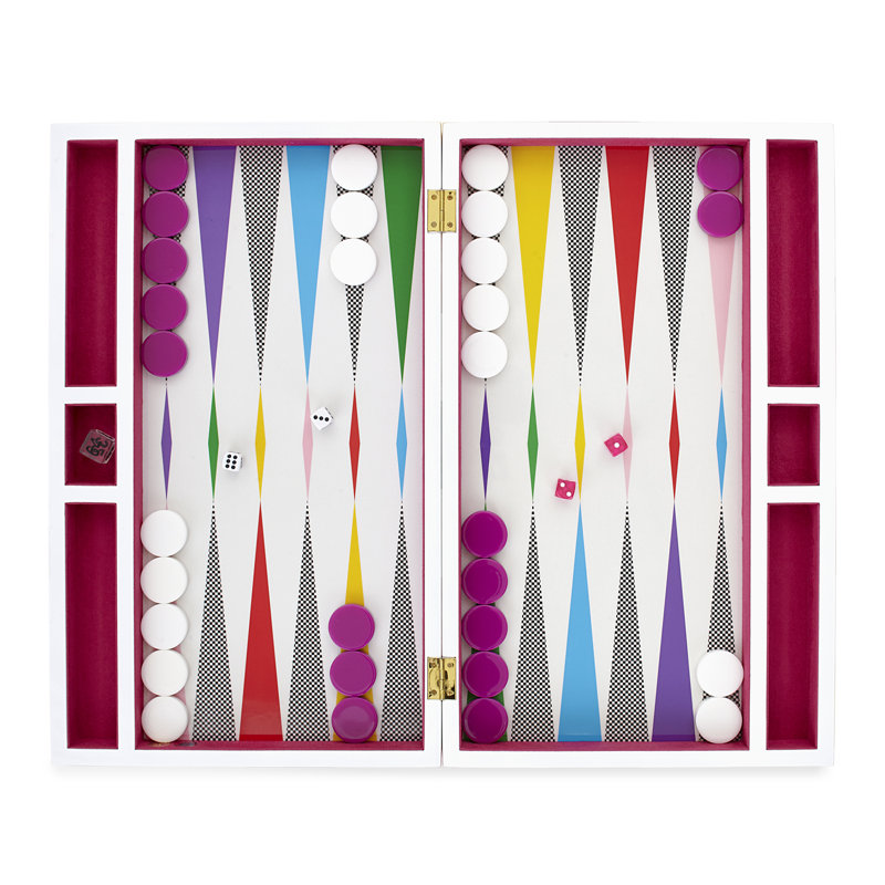 Ensemble de backgammon à damier