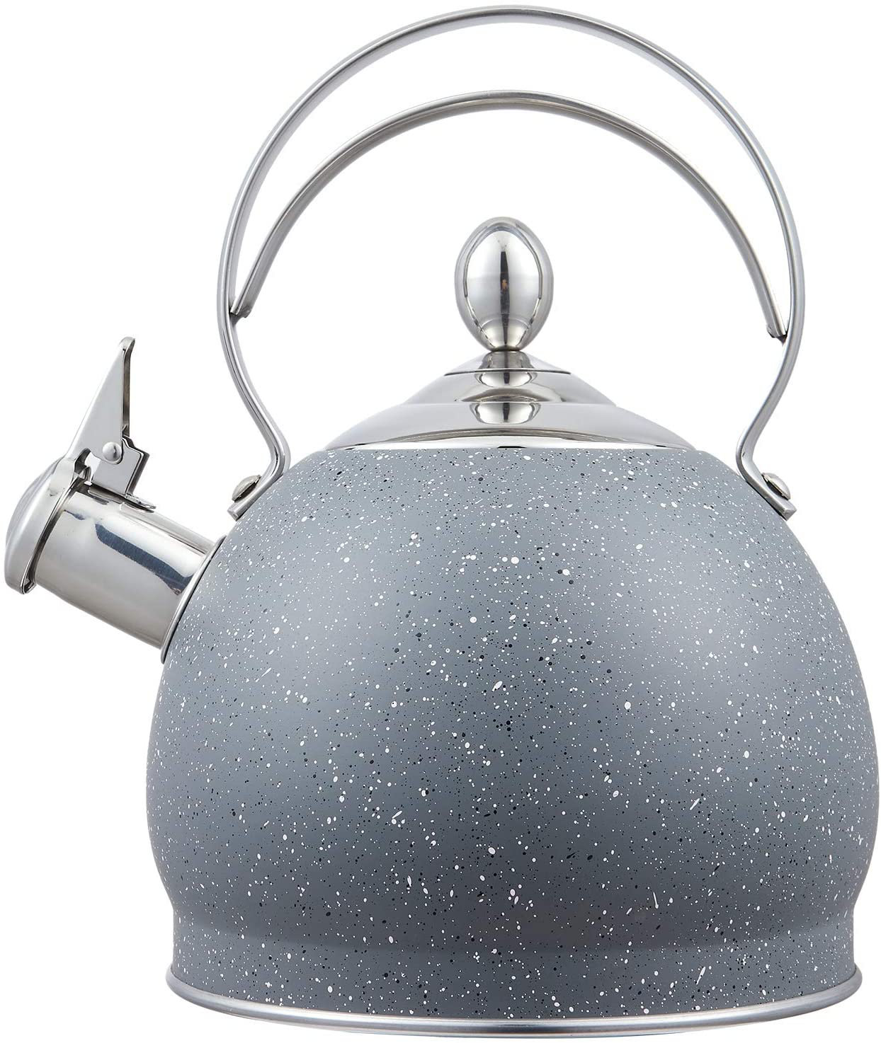 Whistling Stainless Steel Tea Pot 2.6 Quart / 2.5 L Tea Kettle for Stove Top