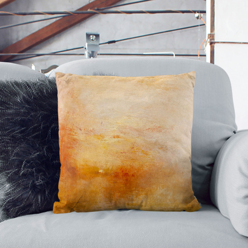 Sun Setting Over A Lake Square Throw Cushion, 55cm H x 55cm W x 20cm D