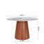 Table de salle à manger à piédestal ronde colorée de 43 po, en bois massif et en pierre frittée, noir Gemstone, pour table Tea Time In Home avec plateau en pierre, 75,41 lb, Mid-Century Modern-124609283-133870647-133870654