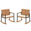 Ensemble de 2 chaises berçantes avec coussin d'accoudoirs