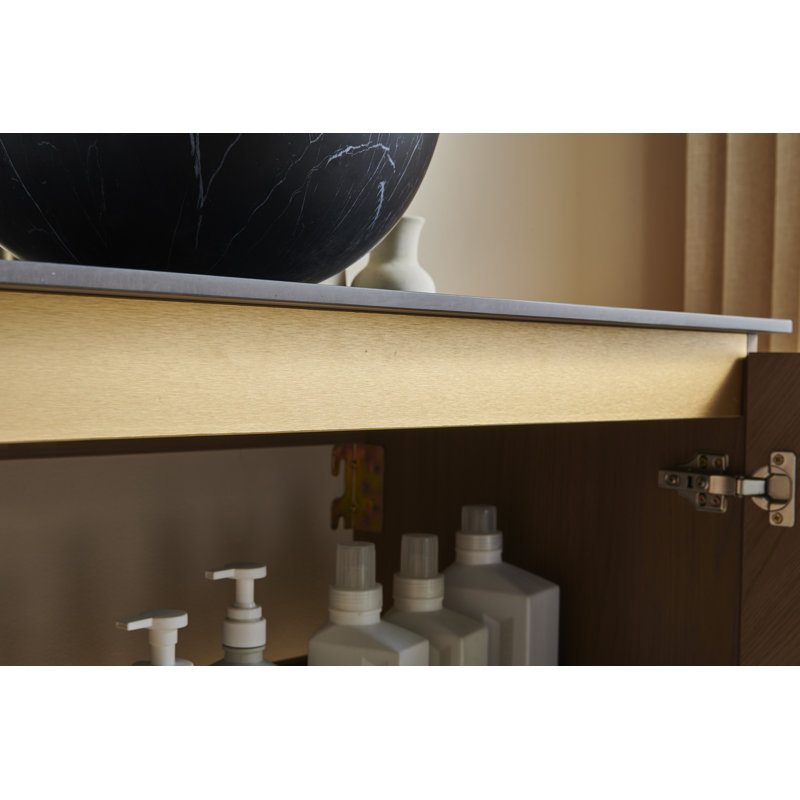 Meuble-lavabo flottant avec lavabo vasque, 30", bol, Céramique noire