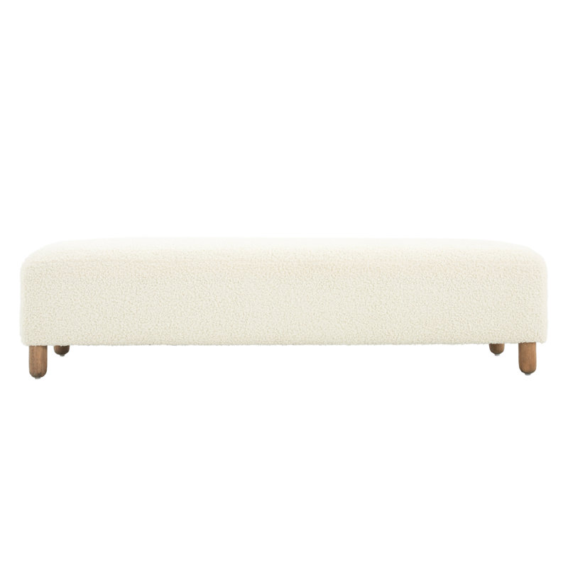 Ottoman, Wood Frame Footrest, Contemporary Ottoman, White